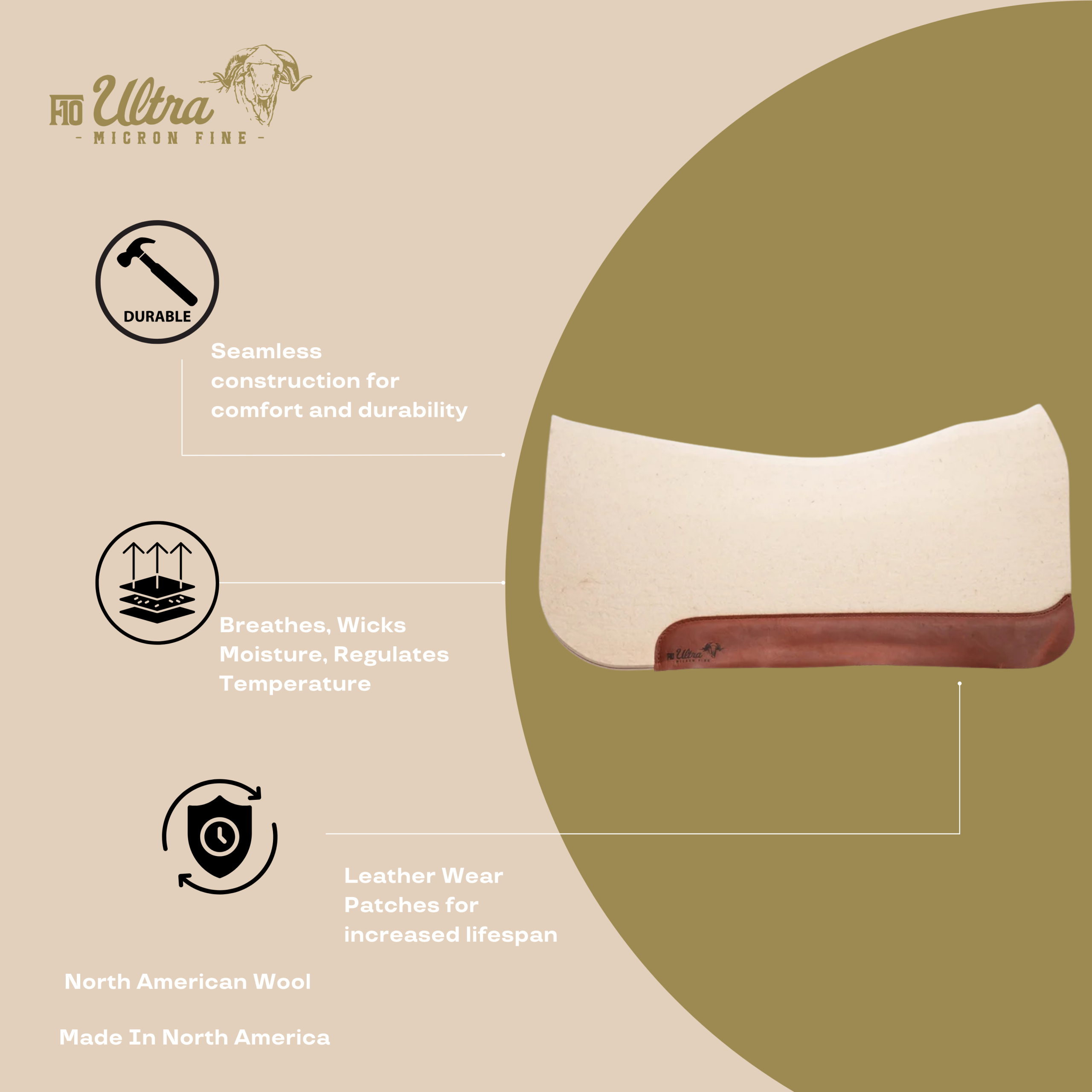 F10 Ultra Fine 30”x30” Regular Skirt Saddle Pad - Image 2